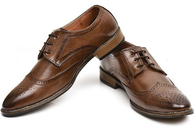 ROOD Brogue shoes Derby For Men(Brown)