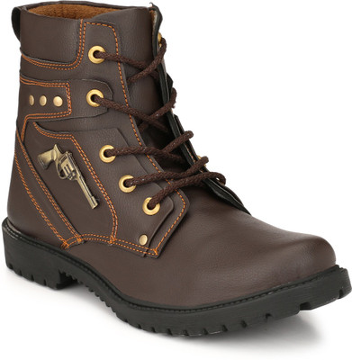 

OLADIN Mens Fine Synthetic Leather Stylish Boots For Men(Brown, Black
