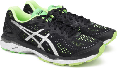 

Asics GEL-KAYANO 23 Running Shoes For Men(Black, Black/silver/safety yellow