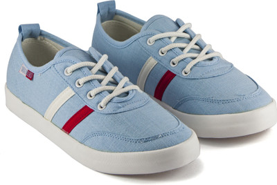 

DeVEE Everlast Twin Striped Skyblue Canvas Shoes For Women(Blue, Sky blue