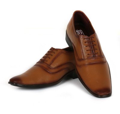 

C Comfort Genuine Leather Shoes Tan Lace Up For Men(Tan