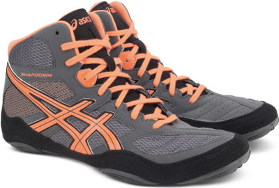 

Asics SNAPDOWN - SHARK/HOT ORANGE/BLACK Basketball Shoes For Men(Multicolor