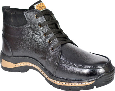 

RICH FIELD Men New Safety Shoe with Steel Toe High Tops For Men(Black