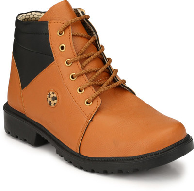 

OLADIN Mens Synthetic Leather Ball Boots For Men(Tan