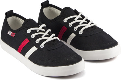 

DeVEE Everlast Twin Striped Black Canvas Shoes For Women(Black