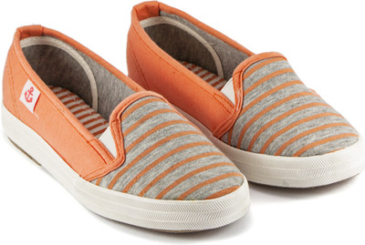 

DeVEE Anchor striped Orange Grey Loafers For Women(Orange, Grey