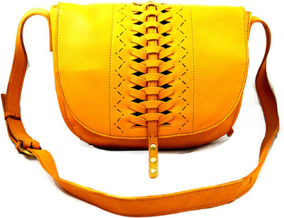 

Sophia Visconti Girls Casual Yellow Genuine Leather Sling Bag