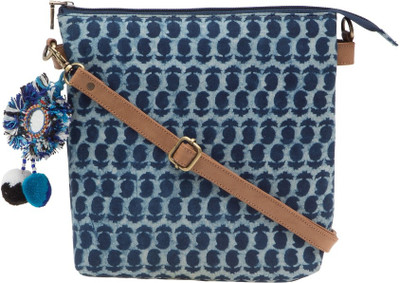 

Tarusa Women Casual Blue Cotton Sling Bag