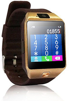 

ESTAR Presenting Bluetooth Smartwatch with Sim- Card Support Compatible with BlackBerry Bold Touch 9930 Gold Smartwatch(Brown Strap Free Size)