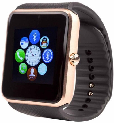 

ESTAR Presenting Bluetooth Smartwatch with Sim- Card Support Compatible with BlackBerry 4G LTE PlayBook Gold Smartwatch(Black Strap Free Size)