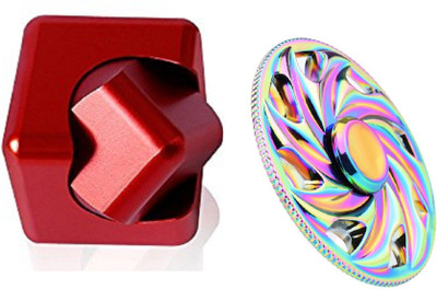 

Krypton PACK OF 2 GALAXY RAINBOW AND CUBE FIDGET HAND SPINNER SPIN TOYS(Multicolor)