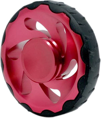 

Emob 2 in 1 Rubber Fire Wheel Aluminum Alloy metal Fidget Hand Spinner Toy With Long Spinner Time-Pink(Pink)