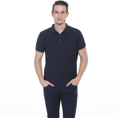 BASICS Printed Men Polo Neck Grey T-Shirt BASICS Printed Men Polo Neck Grey T-Shirt