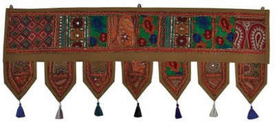 

Lal Haveli Home Decor Wall Hanging Embroidered Tapestry Door Toran(Cotton)