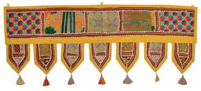 

Lal Haveli Embroidery Work Cotton Tapestry Wall Decoration Door Hanging Toran(Cotton)