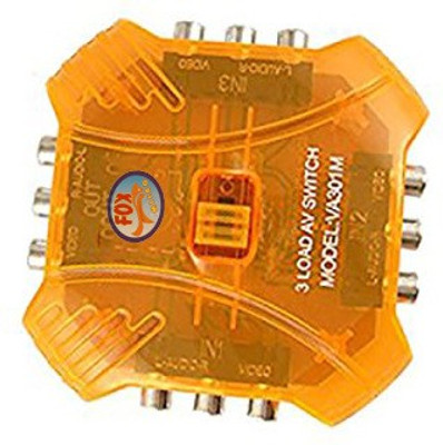 Fox TV-out Cable 3-Way Audio Video AV RCA Black Switch Selector Box Splitter with 3 color RCA Cable For XBOX XBOX360 DVD PS2 PS3 with AV Cable-FM(Orange, For PlayStation) available at flipkart for Rs.449