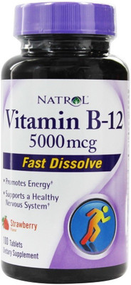 

Natrol Vitamin B-12 Fast Dissolve Strawberry 5000 mcg - 100 Nos(100 No)