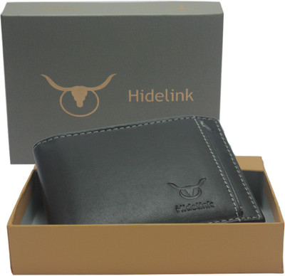 

Hidelink Men Brown Genuine Leather Wallet(6 Card Slots)