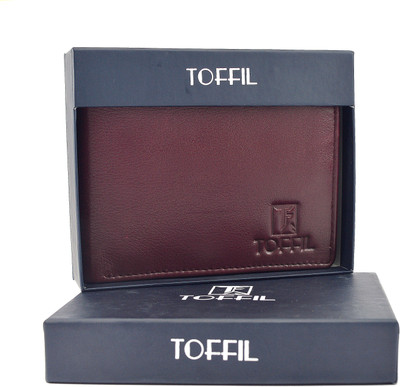 TOFFIL Men Brown Genuine Leather Wallet(4 Card Slots)