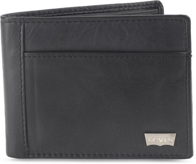 Levi's Men Casual, Trendy Black Genuine Leather Wallet(8 Card Slots)