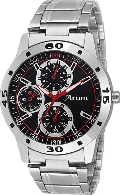 arum ASMW-19 Black Dial Silver Chain Watch  - For Men   Watches  (Arum)
