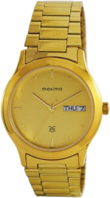 Maxima 01377CMGY Gold Analog Watch  - For Men   Watches  (Maxima)