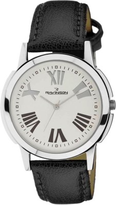 Ravinson R3501SL01 New White Dial Black Leather Strap timex look Analog Casual Wrist watch Watch  - For Men & Women   Watches  (Ravinson)