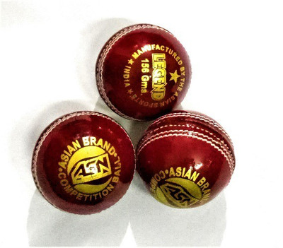 

asn Legend 4 Part Set OF 3 Balls Cricket Leather Ball(Pack of 3, Maroon), Meroon