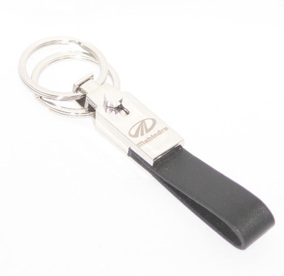 

Aura Imported Double Ring Mahindra Locking Key Chain(Black, Silver)