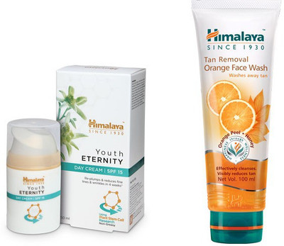 

Himalaya Youth Eternity Day Cream, Tan Removal Orange Face Wash(Set of 2)