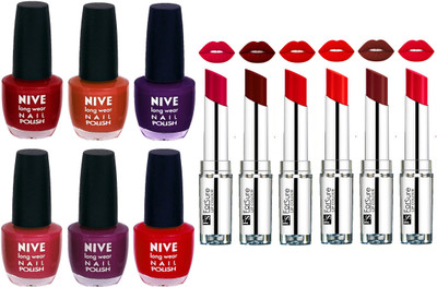 

ForSure Velvet Matte Lipsticks + Nive Nail Polish Combo(Set of 12)