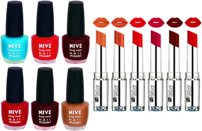 

ForSure Velvet Matte Lipsticks + Nive Nail Polish Combo(Set of 12)