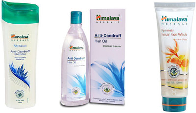 

Himalaya anti dandruff shampoo, anti dandruff hair oil, fairness kesar face wash(Set of 3)