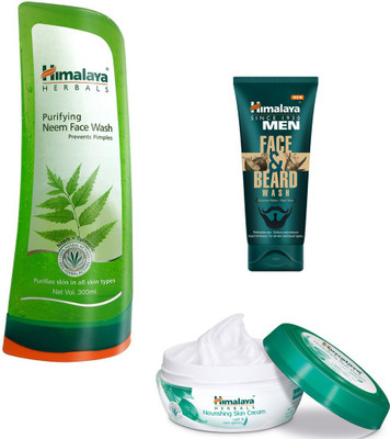

Himalaya Purifying Neem Face Wash, Men Face & Beard Wash, Nourishing Skin Cream(Set of 3)