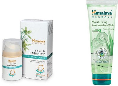 

Himalaya Youth Eternity Day Cream, Moisturizing Aloe Vera Face Wash(Set of 2)