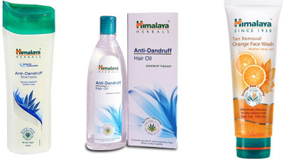 Himalaya anti dandruff shampoo, anti dandruff hair oil, ten removal orange face wash(Set of 3)