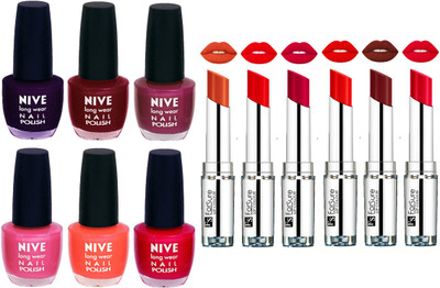 

ForSure Velvet Matte Lipsticks + Nive Nail Polish Combo(Set of 12)