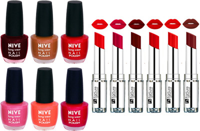 

ForSure Velvet Matte Lipsticks + Nive Nail Polish Combo(Set of 12)
