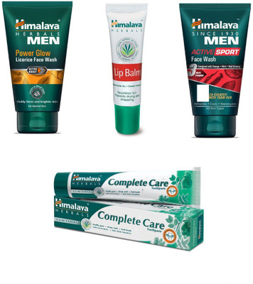 

Himalaya Men Power Glow Licorice Face Wash, Lip Balm, Men Active Sport Face Wash, Toothpaste(Set of 4)