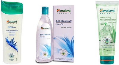 

Himalaya anti dandruff shampoo, anti dandruff hair oil, aloe vera face wash(Set of 3)