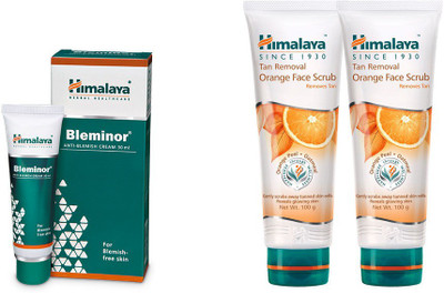 

Himalaya Bleminor Anti Blemish Cream, Tan Removal Orange Face Scrub, Tan Removal Orange Face Scrub(Set of 3)