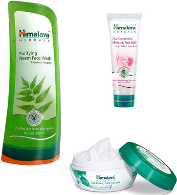

Himalaya Purifying Neem Face Wash, Clear Complexion Whitening Face Wash, Nourishing Skin Cream(Set of 3)