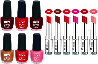 

ForSure Velvet Matte Lipsticks + Nive Nail Polish Combo(Set of 12)