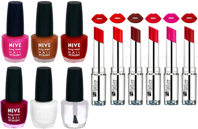 

ForSure Velvet Matte Lipsticks + Nive Nail Polish Combo(Set of 12)