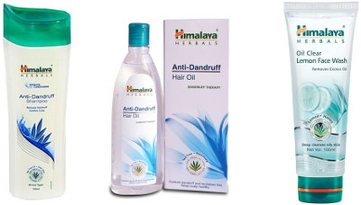 

Himalaya anti dandruff shampoo, anti dandruff hair oil, oil clear lemon face wash(Set of 3)