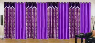 

Ville Style 275 cm (9 ft) Polyester Long Door Curtain (Pack Of 8)(Abstract, Purple)