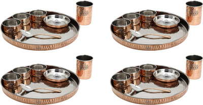 

Taluka Pack of 4 Dinner Set(Copper)