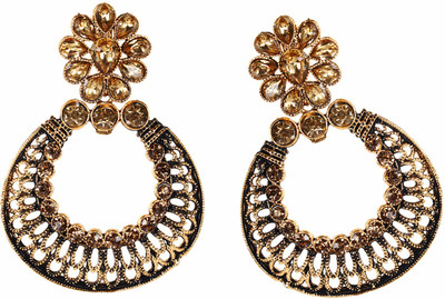 JEWELS GURU Diva Style Cubic Zirconia Alloy Chandbali Earring