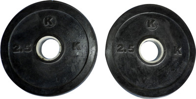 

Royal 2.5Kg 2Pc Law Cost 55mm Rubber Plates for Olympic ROD Black Weight Plate(5 kg)