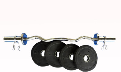

Royal 2.5Kg 4 Law Cost Rubber Plates with 3ft Curve Olympic ROD Black Bar & Plate Combo(12 kg)